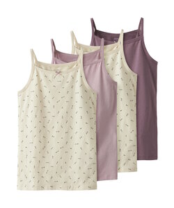 Name It Meisjes Hemd Top NKFSTRAP 4-Pack Effen/Print Multicolor