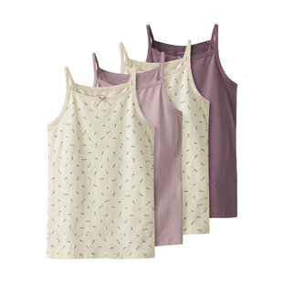 Name It Meisjes Hemd Top NKFSTRAP 4-Pack Effen/Print Multicolor