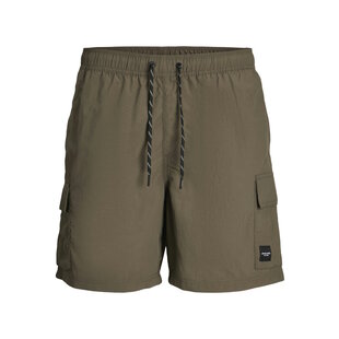 Jack & Jones Men's Swim Short JPSTNAXOS CARGO Solid Dark Brown
