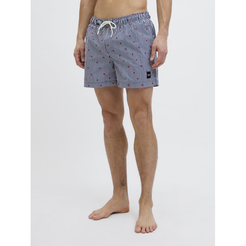 Jack & Jones Jack & Jones Men's Swim Short JPSTMAUI JJSWIM Striped Lobster