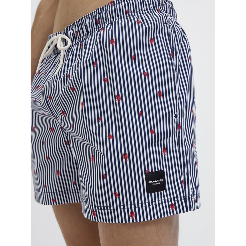 Jack & Jones Jack & Jones Men's Swim Short JPSTMAUI JJSWIM Striped Lobster