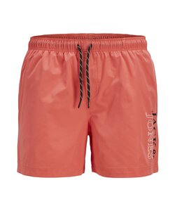 Jack & Jones Heren Zwemshort JPSTMAUI Double Logo Effen Hot Coral