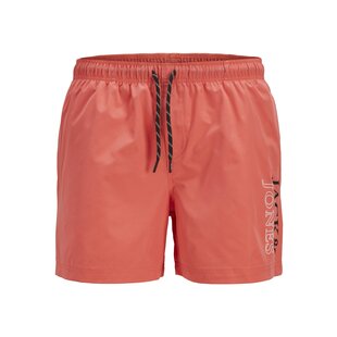Jack & Jones Heren Zwemshort JPSTMAUI Double Logo Effen Hot Coral