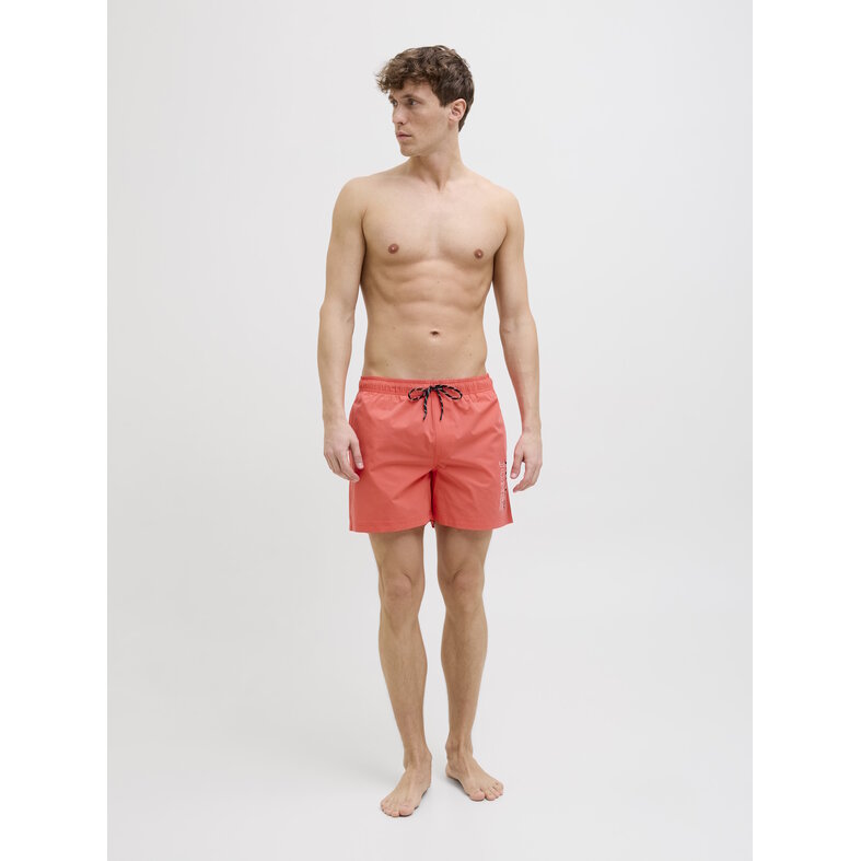 Jack & Jones Jack & Jones Heren Zwemshort JPSTMAUI Double Logo Effen Hot Coral