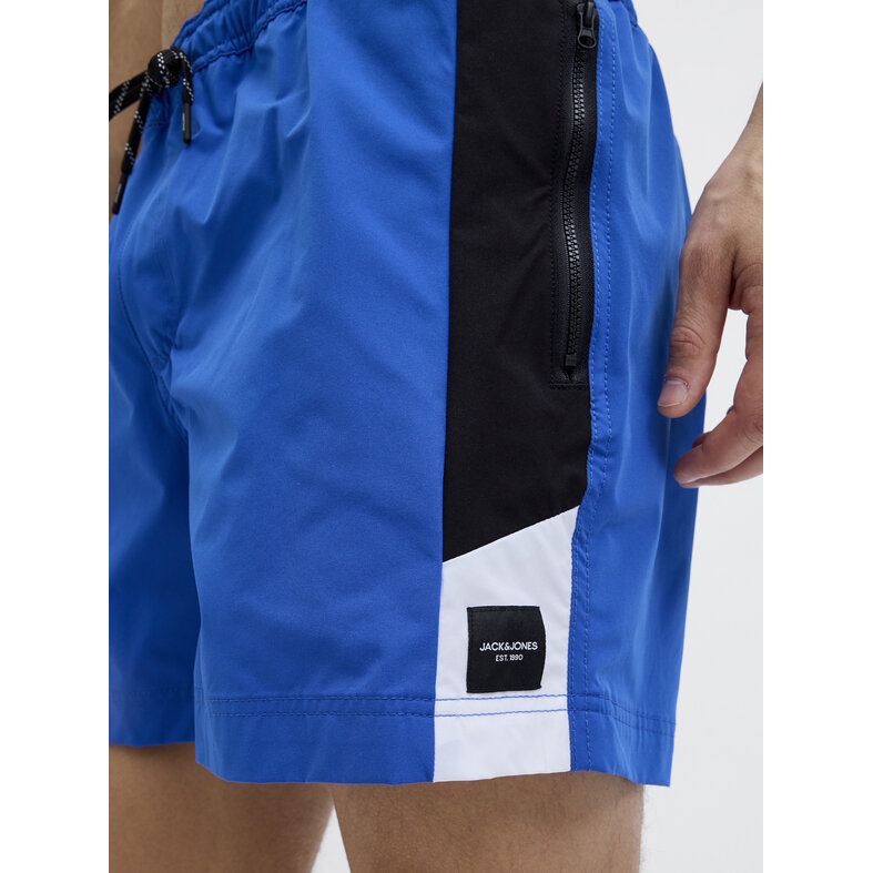 Jack & Jones Jack & Jones Heren Zwemshort JPSTMAUI Blocked Zip Blauw