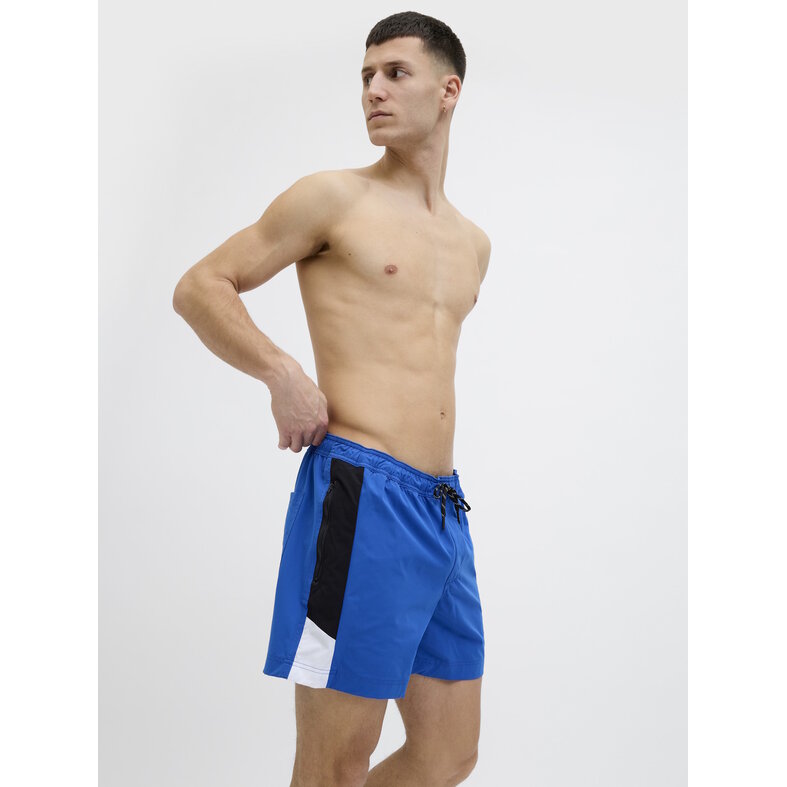 Jack & Jones Jack & Jones Heren Zwemshort JPSTMAUI Blocked Zip Blauw