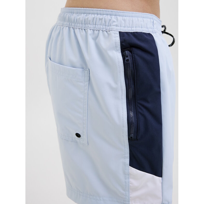 Jack & Jones Jack & Jones Men's Swim Short JPSTMAUI Blocked Zip Ice Blue