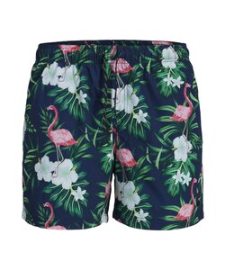 Jack & Jones Men's Swim Short JPSTMAUI Flamingo Print Blue