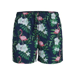 Jack & Jones Heren Zwemshort JPSTMAUI Flamingo Print Blauw