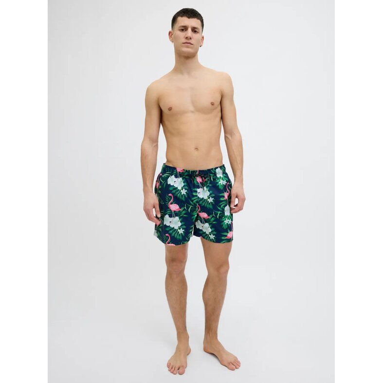 Jack & Jones Jack & Jones Men's Swim Short JPSTMAUI Flamingo Print Blue