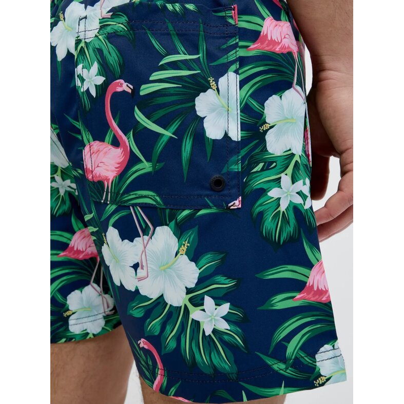 Jack & Jones Jack & Jones Heren Zwemshort JPSTMAUI Flamingo Print Blauw