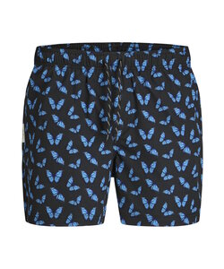 Jack & Jones Heren Zwemshort JPSTMAUI Vlinders Print Zwart