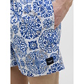 Jack & Jones Jack & Jones Men's Swim Short JPSTMAUI MATURE Azulejo Print White/Blue