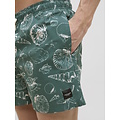 Jack & Jones Jack & Jones Men's Swim Short JPSTMAUI MATURE Shell Print Green