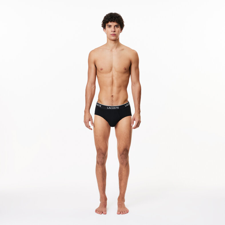 Lacoste Lacoste Heren Slips Casual Briefs 3-Pack Zwart/Wit/Grijs