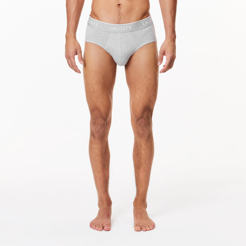 Lacoste Lacoste Heren Slips Casual Briefs 3-Pack Zwart/Wit/Grijs