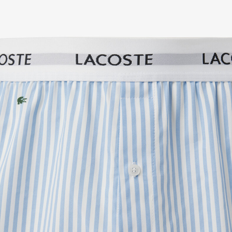 Lacoste Lacoste Heren Wijde Boxershorts Katoen 3-Pack Blauw/Wit/Groen