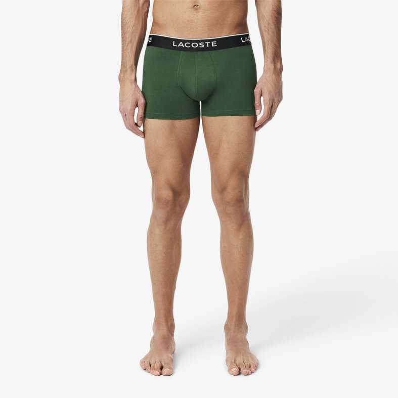 Lacoste Lacoste Heren Boxershorts Classic Trunks Groen/Geel/Grijs 3-Pack