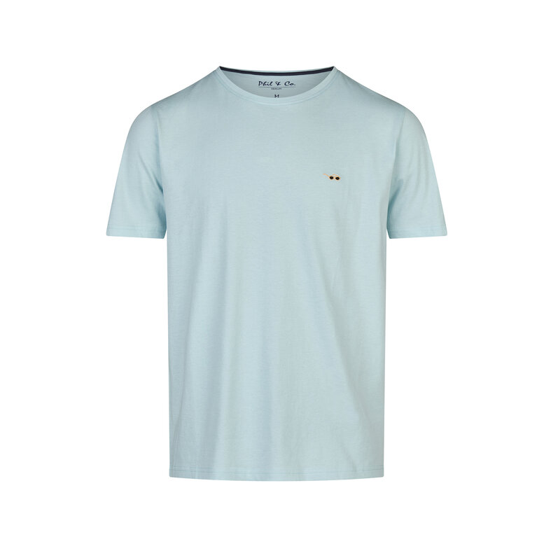 Phil & Co Phil & Co Men's Short Pajamas Lounge Set Shortama Light Blue/Dark Blue