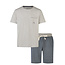 Phil & Co Phil & Co Men's Short Pajama Set Shortama Grey Striped/Blue