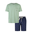 Phil & Co Phil & Co Heren Korte Pyjama Set Shortama Groen/Donkerblauw