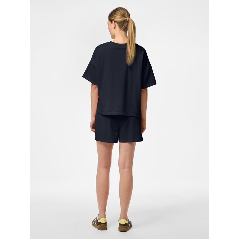 PIECES Pieces Ladies T-shirt PCCHILLI Sweatshirt Round Neck Plain Dark Blue