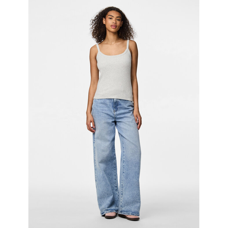 PIECES Pieces Dames Hemd PCMAY Top Met Bandjes Effen Grijs