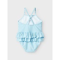 Name It Name It Meisjes Badpak NMFZAMMER Gestreept Lieveheersbeestjes Print Lichtblauw