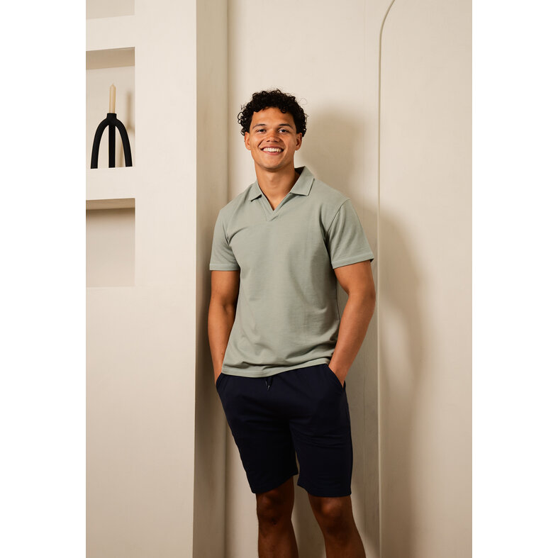 Phil & Co Phil & Co Men's Short Pajama Set Shortama Terry Terry Green/Blue