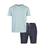 Phil & Co Phil & Co Men's Short Pajamas Lounge Set Shortama Light Blue/Dark Blue