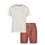 Phil & Co Phil & Co Men's Short Pyjamas Lounge Set Shortama White/Red
