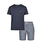 Phil & Co Phil & Co Heren Korte Pyjama Lounge Set Shortama Donkerblauw