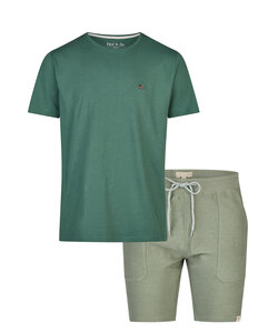 Phil & Co Heren Korte Pyjama Lounge Set Shortama Groen