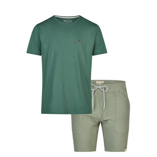 Phil & Co Heren Korte Pyjama Lounge Set Shortama Groen