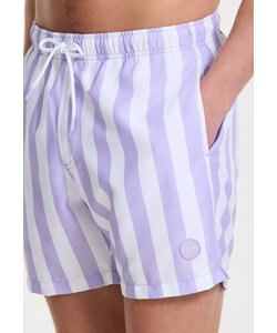 Shiwi Men's Swim Short Broad Stripe Purple/White