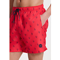 Shiwi Shiwi Men's Swim Short MIKE 7" Coral Print Red