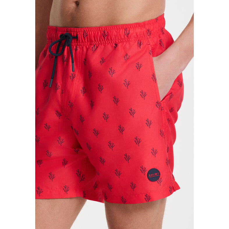 Shiwi Shiwi Heren Zwemshort MIKE 7" Koraalprint Rood