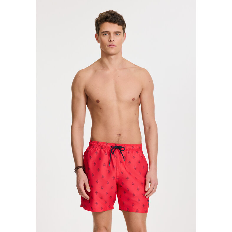 Shiwi Shiwi Heren Zwemshort MIKE 7" Koraalprint Rood