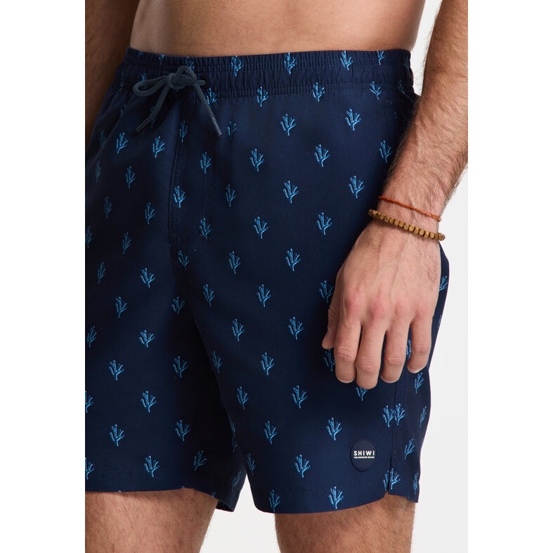Shiwi Shiwi Heren Zwemshort MIKE 7" Koraalprint Donkerblauw