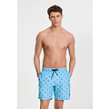 Shiwi Shiwi Men's Swim Short MIKE 7" Coral Print Light Blue