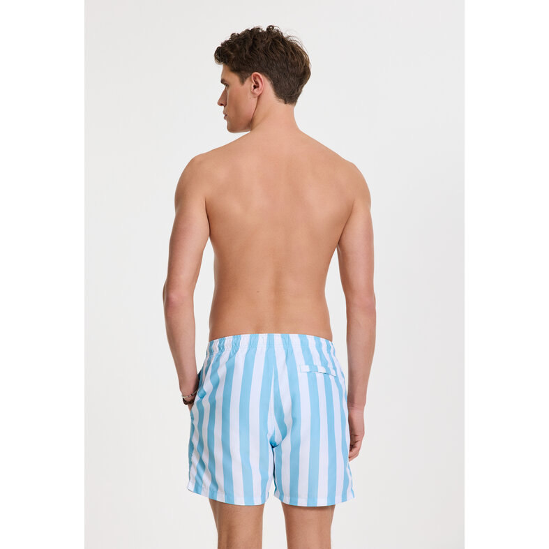 Shiwi Shiwi Heren Zwemshort Broad Stripe Lichtblauw/Wit