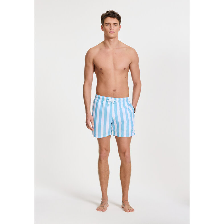 Shiwi Shiwi Heren Zwemshort Broad Stripe Lichtblauw/Wit