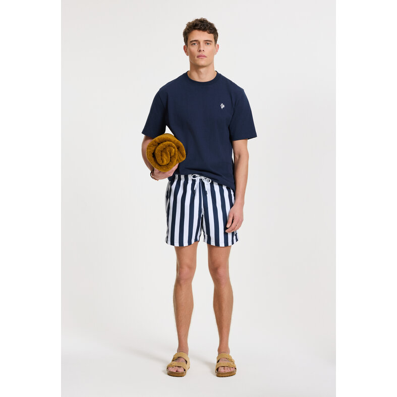 Shiwi Shiwi Heren Zwemshort Broad Stripe Donkerblauw/Wit