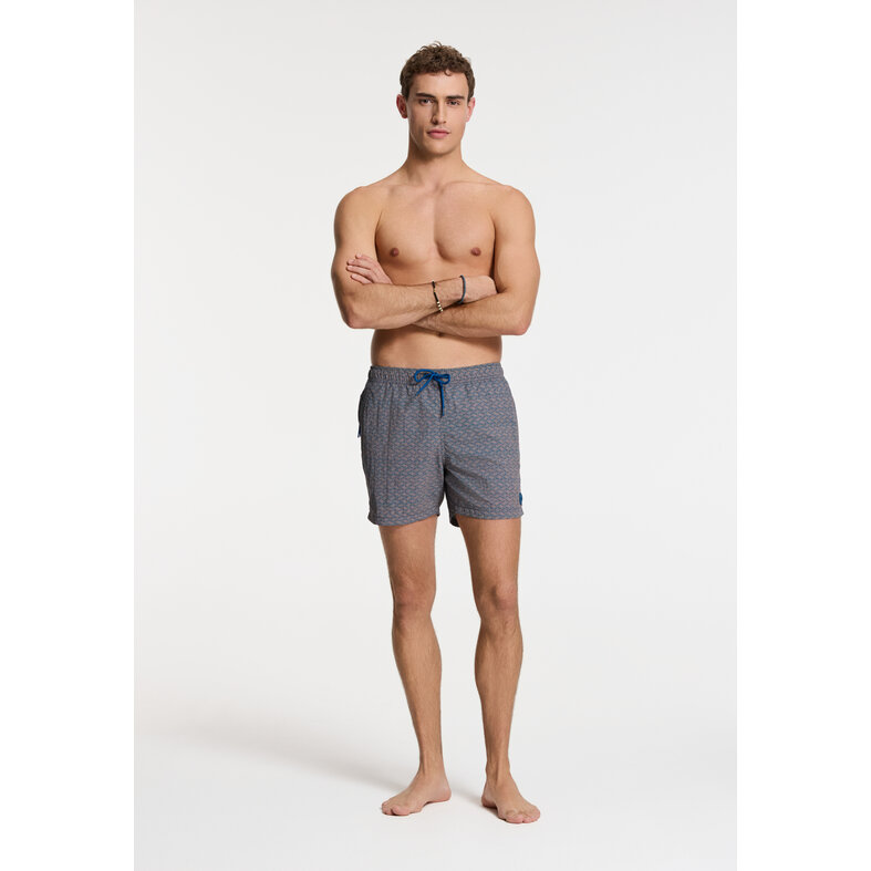 Shiwi Shiwi Heren Zwemshort NATE 5" Geometrische Print Oranje/Blauw