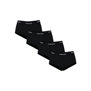 Pieces Dames Hipster PCLOGO Zwart 4-Pack