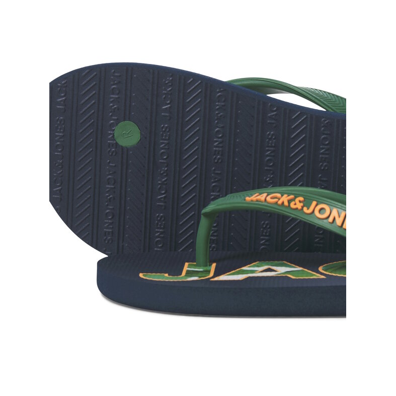 Jack & Jones Jack & Jones Heren Teenslippers JFWLOGO Palm Print Donkerblauw/Groen