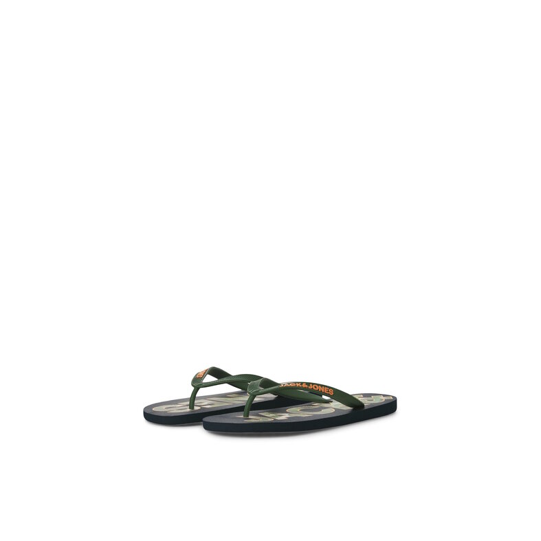 Jack & Jones Jack & Jones Heren Teenslippers JFWLOGO Palm Print Donkerblauw/Groen