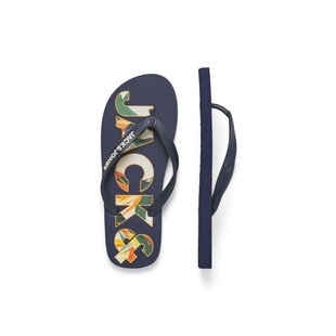 Jack & Jones Heren Teenslippers JFWLOGO Palm Print Blauw