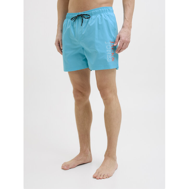 Jack & Jones Jack & Jones Heren Zwemshort JPSTMAUI Double Logo Effen Turquoise