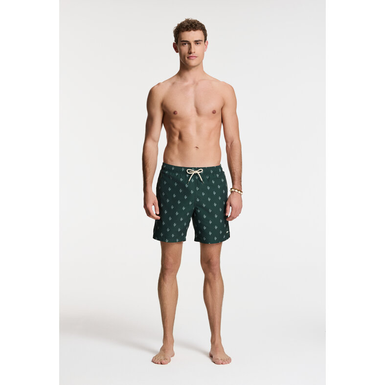 Shiwi Shiwi Heren Zwemshort MIKE 7" Koraalprint Donkergroen
